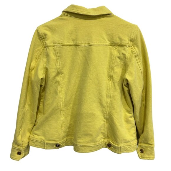 Isaac Mizrahi Live Yellow Button-Front Denim Jacket Plus Size 18W Versatile Clas - Picture 2 of 10